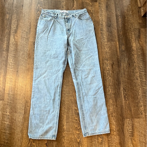 VINTAGE TOMMY HILFIGER JEANS - WOMEN'S LIGHT WASH AMERICAN FLAG POCKET - SIZE 10 - Picture 14 of 14